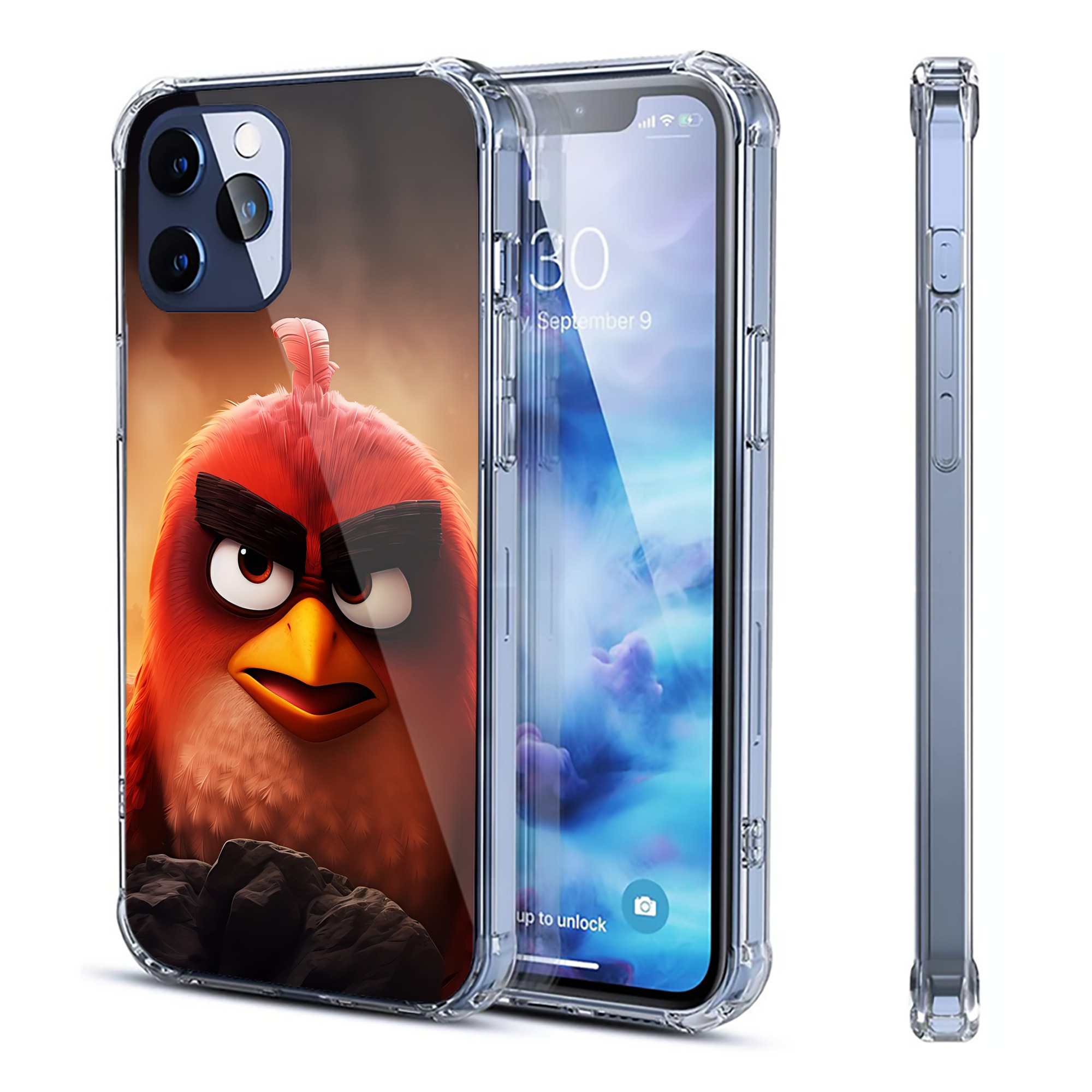 （画像用） Angry Birds アングリーバード 【iPhone 12シリーズ対応】透明スマホケース（クリアソフトケース）